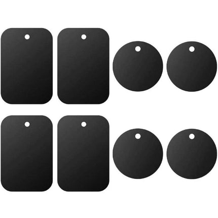 Magnetic Sheets for Car Phone Holders, 30 Pack – assorted rectangular and round black adhesive metal plates for magnetic car mounts