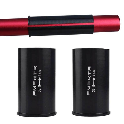 Seat Tube Reducer Sleeve For Bicycle Use Aluminum Alloy Multiple Sizes black adapters 33.9→31.6mm shown with red seatpost