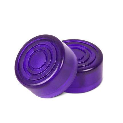Protective Caps for Guitar Pedals in Everyday Musician Use - purple ABS pedal caps protecting stompboxes from scratches and impacts
