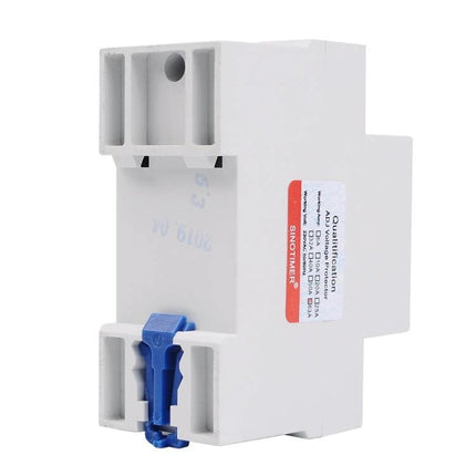 SINOTIMER Adjustable Voltage Protector for Home Circuits compact white DIN-rail surge and undervoltage protector for refrigerators and AC