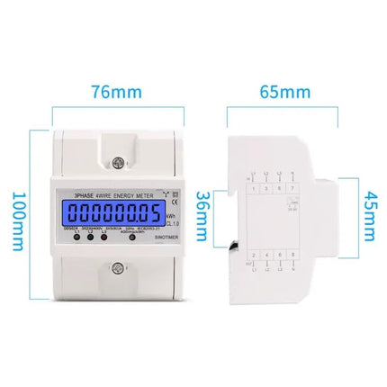 SINOTIMER Three-Phase Backlit Rail Electricity Meter for Monitoring