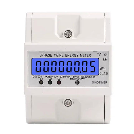 SINOTIMER Three-Phase Backlit Rail Electricity Meter for Monitoring