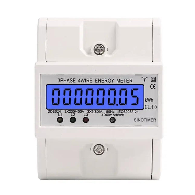 SINOTIMER Three-Phase Backlit Rail Electricity Meter for Monitoring