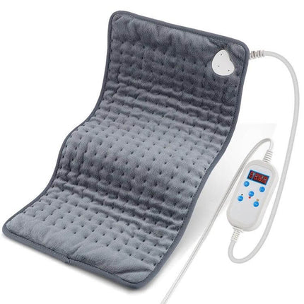 Heating Pad With Temperature Control For Pain Relief - large 30x60cm grey pad, rapid 30s heating, 9 temp levels, 4 timers, digital controller