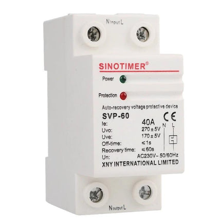 SINOTIMER Single-Phase Voltage Protector for Home Appliances compact SVP-60 over/under voltage auto-recovery device for refrigerators and lighting
