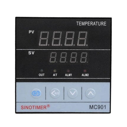 SINOTIMER PID Temperature Controller for Heating and Refrigeration black front-panel display MC901 showing PV and SV digits