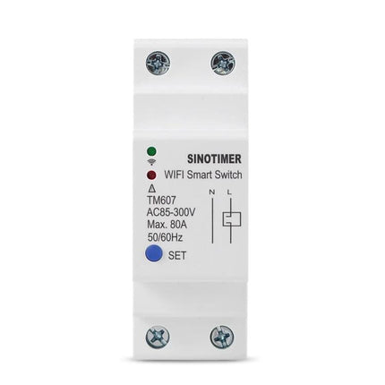 SINOTIMER WiFi Timer Switch for Remote Home Automation slim DIN rail WiFi smart switch with LED indicators and set button