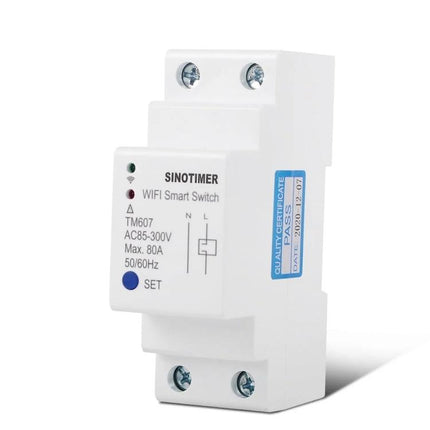 SINOTIMER WiFi Timer Switch for Remote Home Automation compact DIN rail WiFi smart switch for scheduling lights and appliances