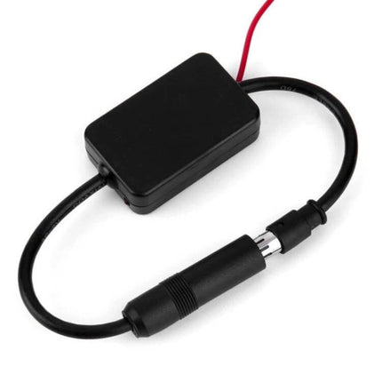 Car DAB AM FM Radio Antenna for Vehicle Signal Reception black inline amplifier module with cable and connector