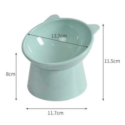 Practical Elevated Cat Food Bowl for Daily Home Use - mint green elevated PP cat bowl 13.7cm diameter ergonomic feeding height