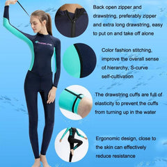 Traje de neopreno impermeable de secado rápido de licra para mujer: protección solar de cuerpo completo y ajuste cómodo