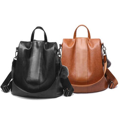 Elegant Retro PU Leather Women's Backpack with Adjustable Straps