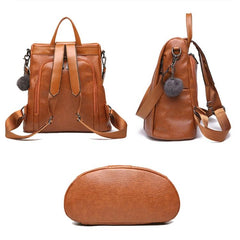 Elegant Retro PU Leather Women's Backpack with Adjustable Straps