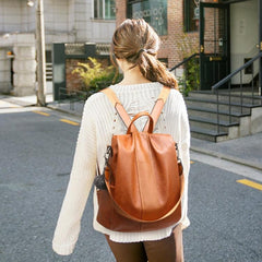 Elegant Retro PU Leather Women's Backpack with Adjustable Straps