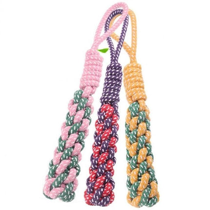 Essential cotton rope toys for your dog's daily playtime - three colorful braided cotton rope dog toys for tugging and chewing