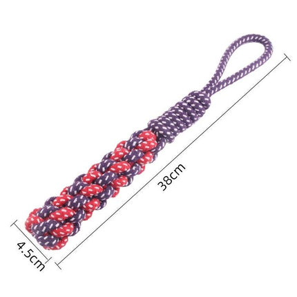 Essential cotton rope toys for your dog's daily playtime - durable woven cotton tug toy 38cm with loop for chewing and tug-of-war