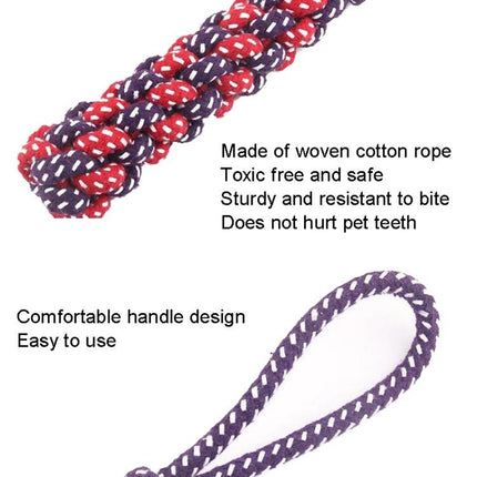 Essential cotton rope toys for your dog's daily playtime - durable woven non-toxic rope tug toy with handle