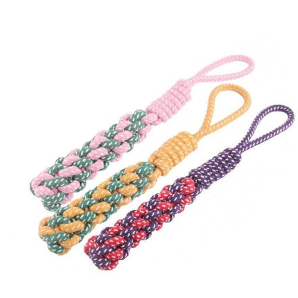 Essential cotton rope toys for your dog's daily playtime - colorful braided non-toxic tug and chew ropes with loop handles