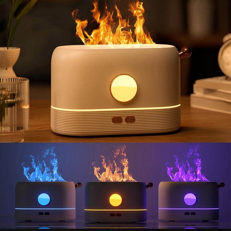 Flame Simulation Aroma Diffuser and Humidifier with Atmosphere Light