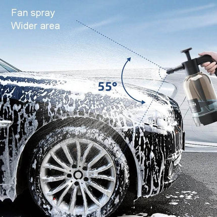 Handheld Foam Sprayer for Car Washing and Home Cleaning - applying dense foam with fan spray for full coverage when washing a car