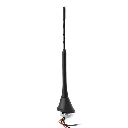 Roof Mounted DAB FM Antenna for Car Radio Signal Reception - black roof mount antenna with 7dB amplifier and wiring