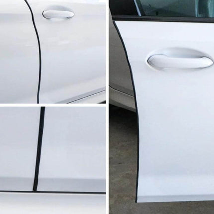 U-Shaped 5 Meter Car Rubber Seal for Bumper Protection installed on white car door edge to prevent scratches and minor impacts