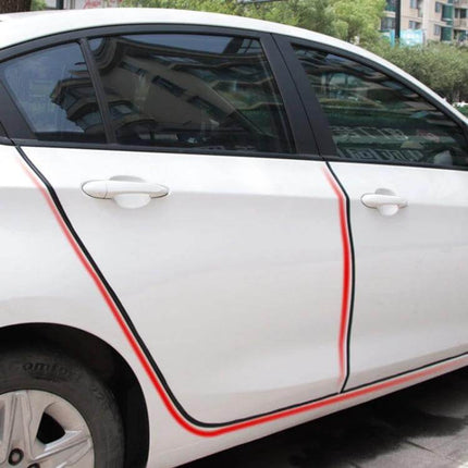 U-Shaped 5 Meter Car Rubber Seal for Bumper Protection applied along white car door edge to guard against parking dings