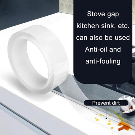 Window Gap Tape 3 Pack Transparent 2cm Wide For Windows And Doors - transparent nano-PET sealing strip for stove gaps, kitchen sink edges, anti-oil, prevents dirt
