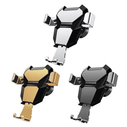 Universal Aluminum Gravity Car Phone Holder For Hands Free Driving - aluminum alloy gravity car mount with silicone pads for secure, hands-free navigation
