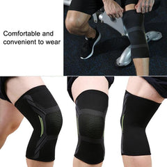 Genouillères en tricot extensible dans les quatre sens pour équipement de protection sportive en nylon, taille :