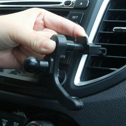 Car Air Outlet Phone Holder Clip Black And White For Driving 10 Pack shown clipped to car vent holding smartphone mount