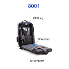 Anti-Theft Hard Shell Laptop Backpack with Alloy Frame for Men