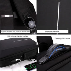 Anti-Theft Hard Shell Laptop Backpack with Alloy Frame for Men