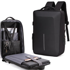 Anti-Theft Hard Shell Laptop Backpack with Alloy Frame for Men