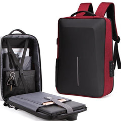 Anti-Theft Hard Shell Laptop Backpack with Alloy Frame for Men