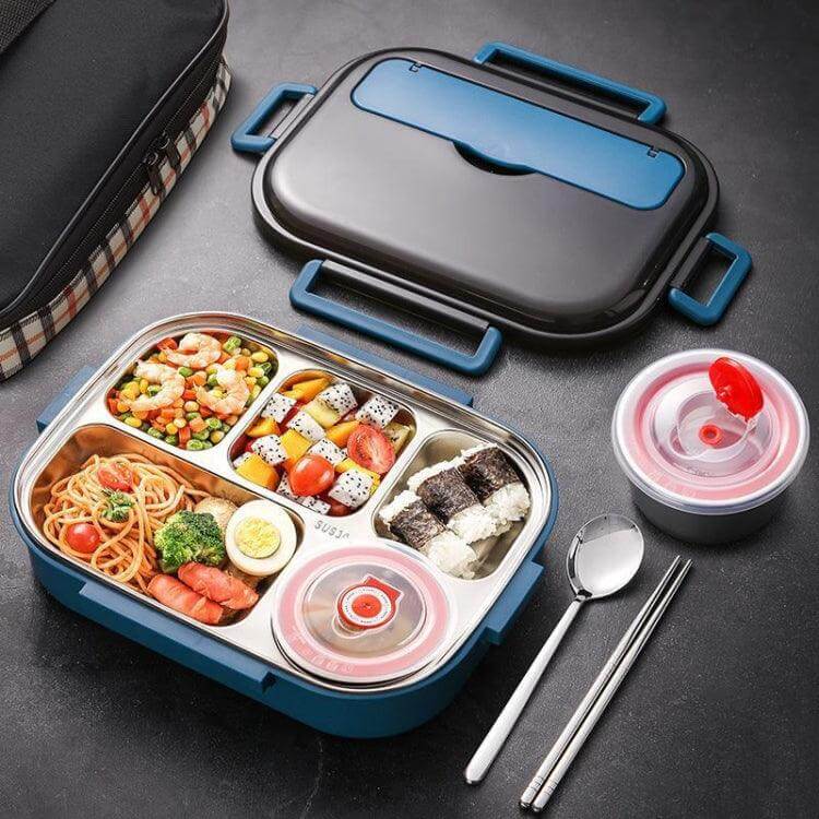 Large-Capacity Portable Lunch Box with Double-Layer 304 Stainless Steel Design