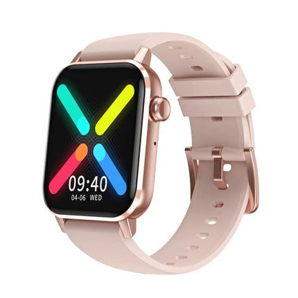 Compact Watch for Everyday Health and Activity Tracking - rose gold smartwatch with silicone band showing activity display