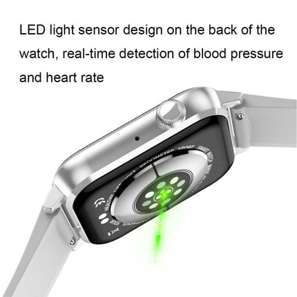 Compact Watch for Everyday Health and Activity Tracking showing LED light sensor on back for real-time heart rate and blood pressure monitoring