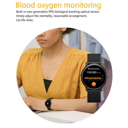 LOANIY Smart Watch for Daily Health Monitoring and Connectivity showing blood oxygen and blood pressure monitoring on wrist display