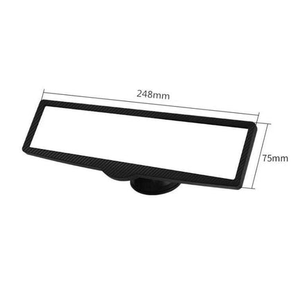 Carbon Fiber Rearview Mirror With Suction Cup For Easier Parking - 24.8x7.5cm carbon-fiber style wide-angle auxiliary mirror