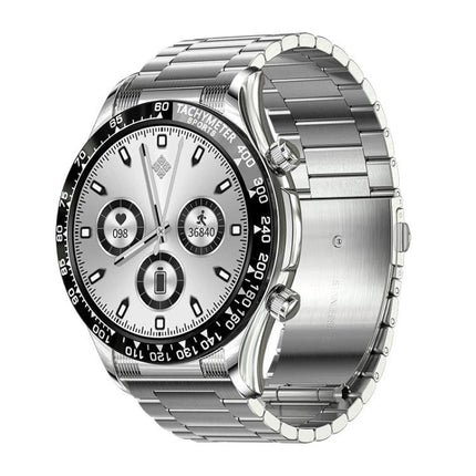 Loaniy Watch for Daily Health Tracking and Connectivity stainless steel smartwatch showing heart rate, steps, sleep icons for everyday use