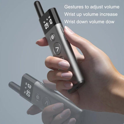 ASiNG A10 Green Light Wireless Page Turner for Presentations held in hand showing buttons and gesture volume control