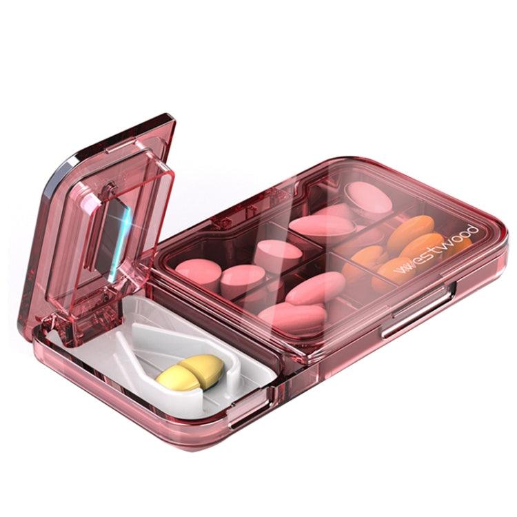 Westwood TP004 Mini caja dispensadora de medicamentos con divisor de molienda portátil cuadrado