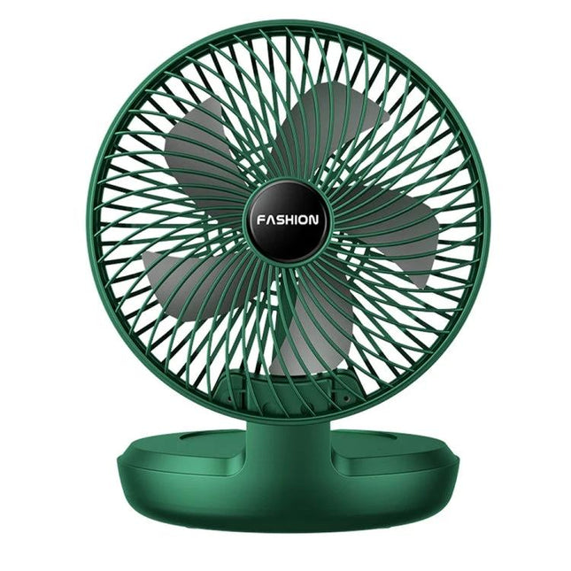Foldable 8-Inch Portable Fan for Home, Office, and Outdoor Use - compact green USB-powered foldable ABS desk fan