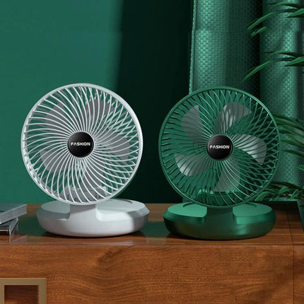 Foldable 8-Inch Portable Fan for Home, Office, and Outdoor Use - compact USB foldable ABS desk fan in white and green