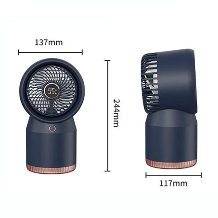 Rechargeable Humidifying Desk Fan With LED Display For Home Office