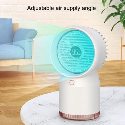 Rechargeable Humidifying Desk Fan With LED Display For Home Office