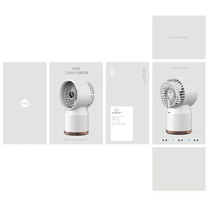 Rechargeable Humidifying Desk Fan With LED Display For Home Office