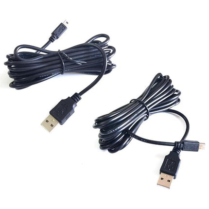 Car USB Charger for Driving Recorders and Road Trips - coiled black USB power cable with reinforced core for stable car dashcam and GPS charging
