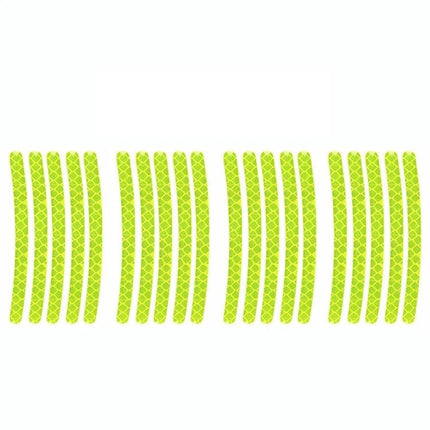 Set of 10 Reflective 3D Car Wheel Stickers for Safety and Decoration - neon green reflective tire rim stickers for night visibility
